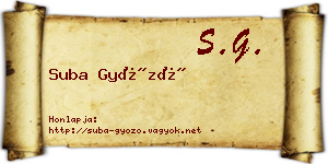 Suba Győző névjegykártya